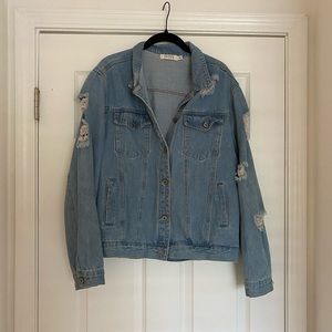 Distressed denim jacket